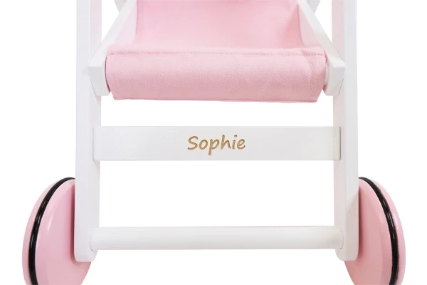 Name auf der Leiste unter dem Sitz