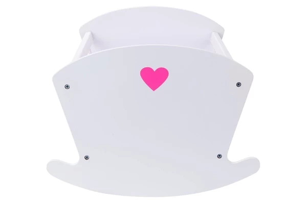 Weißes Bett mit rosa Herz